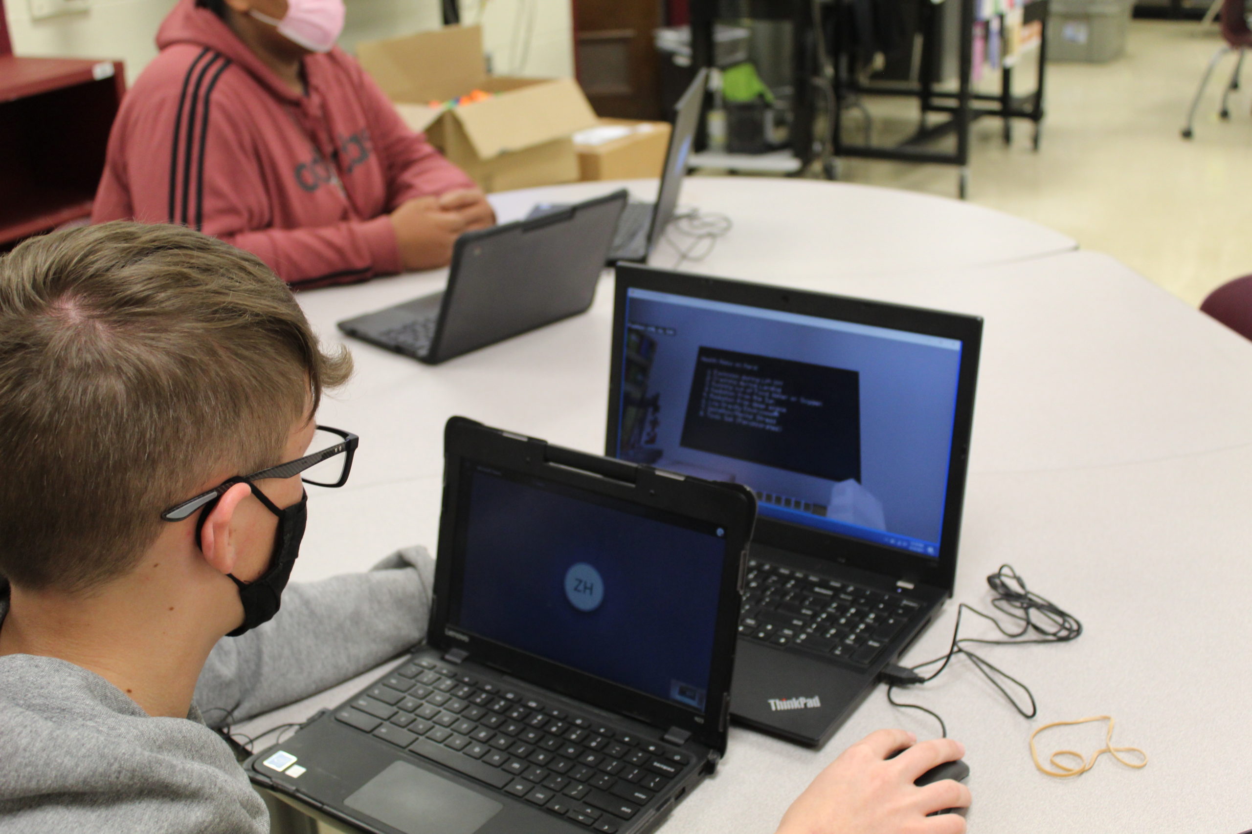 SVMS student working on Minecraft for Education project.