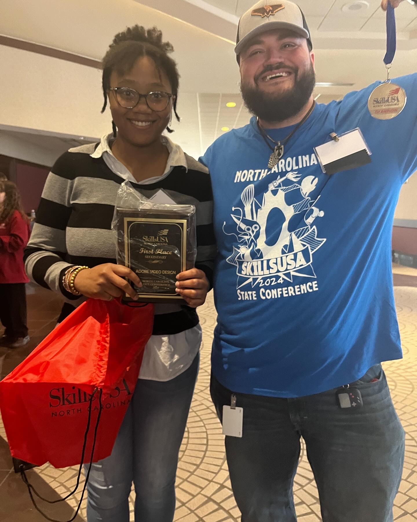 Jasmine Davis and her teacher, Hayden McAteer